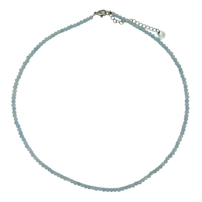 3mm Angelite Faceted Semi-Precious Stone Necklace